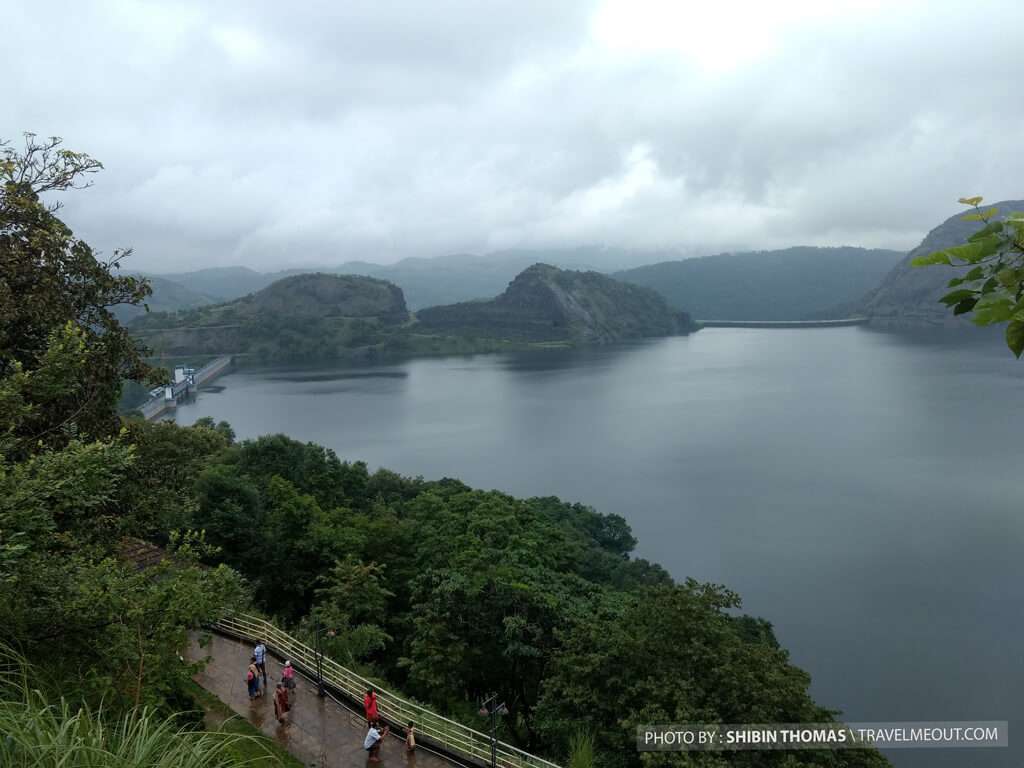 The idukki dam view from Hill view park idukki